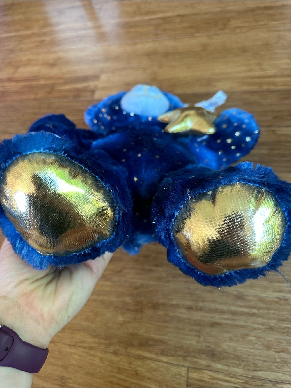 NWT BUILD-A-BEAR Star Wishes Blue Metallic Celestial Stars Teddy Bear - Picture 5 of 10